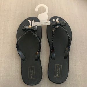 Kate Spade black flip flops